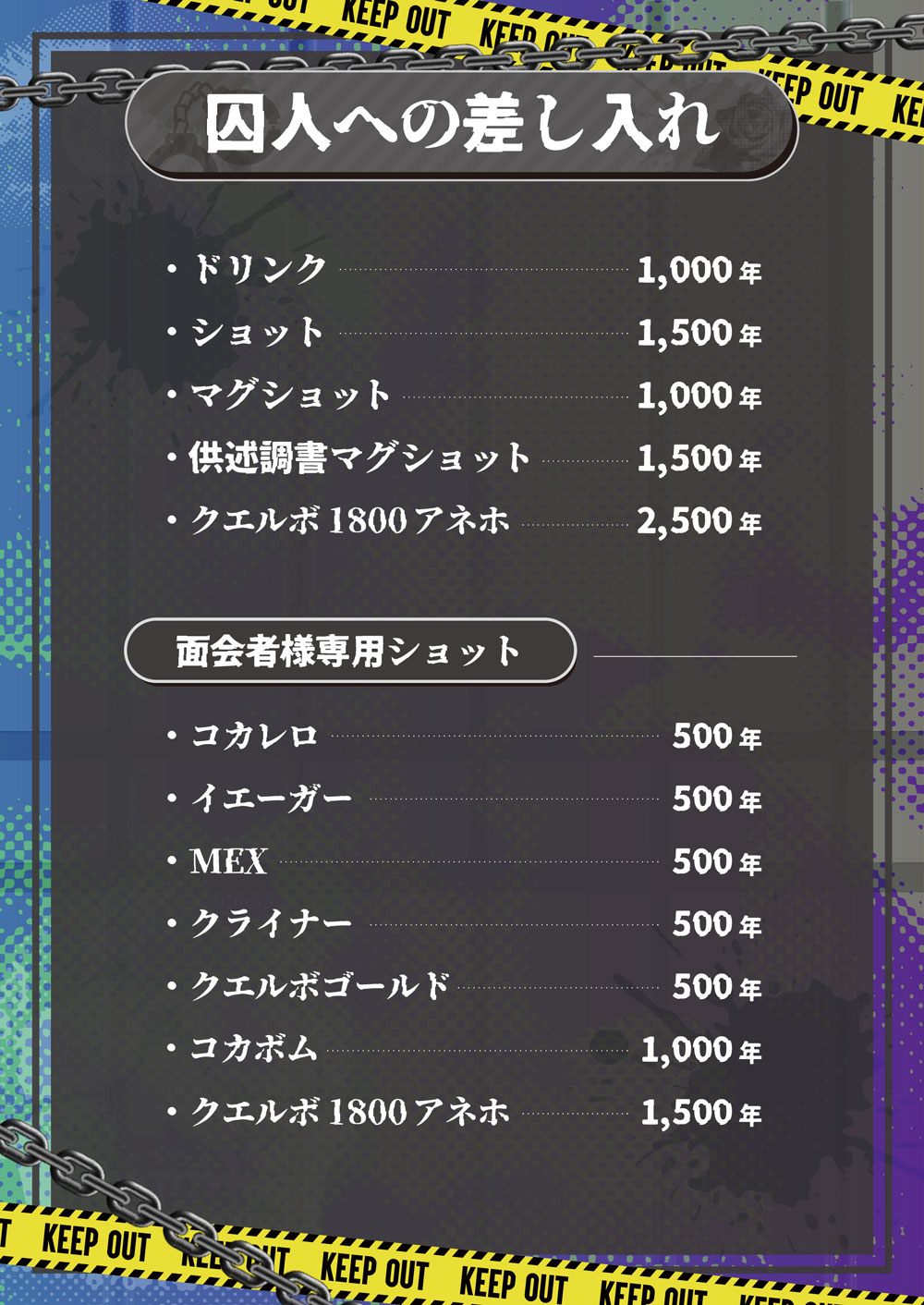 プリズンカフェの囚人への差し入れ